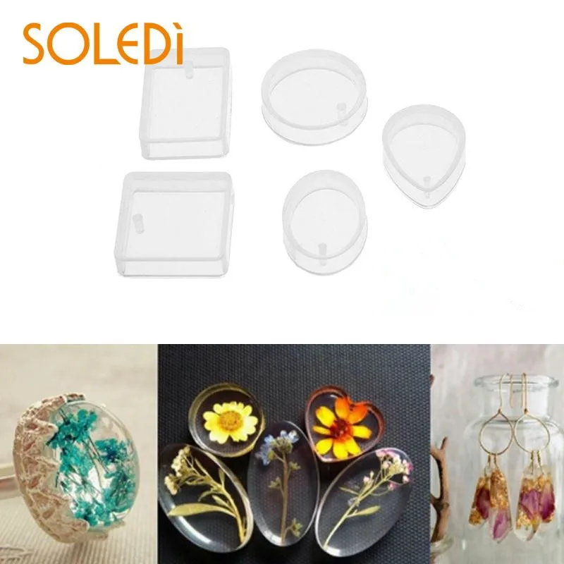 

5pcs/Set Silicone Mold Crystal Necklace Water Drop Shape Making Casting Mould Craft Tool For Resin Forms Crystal Pendant