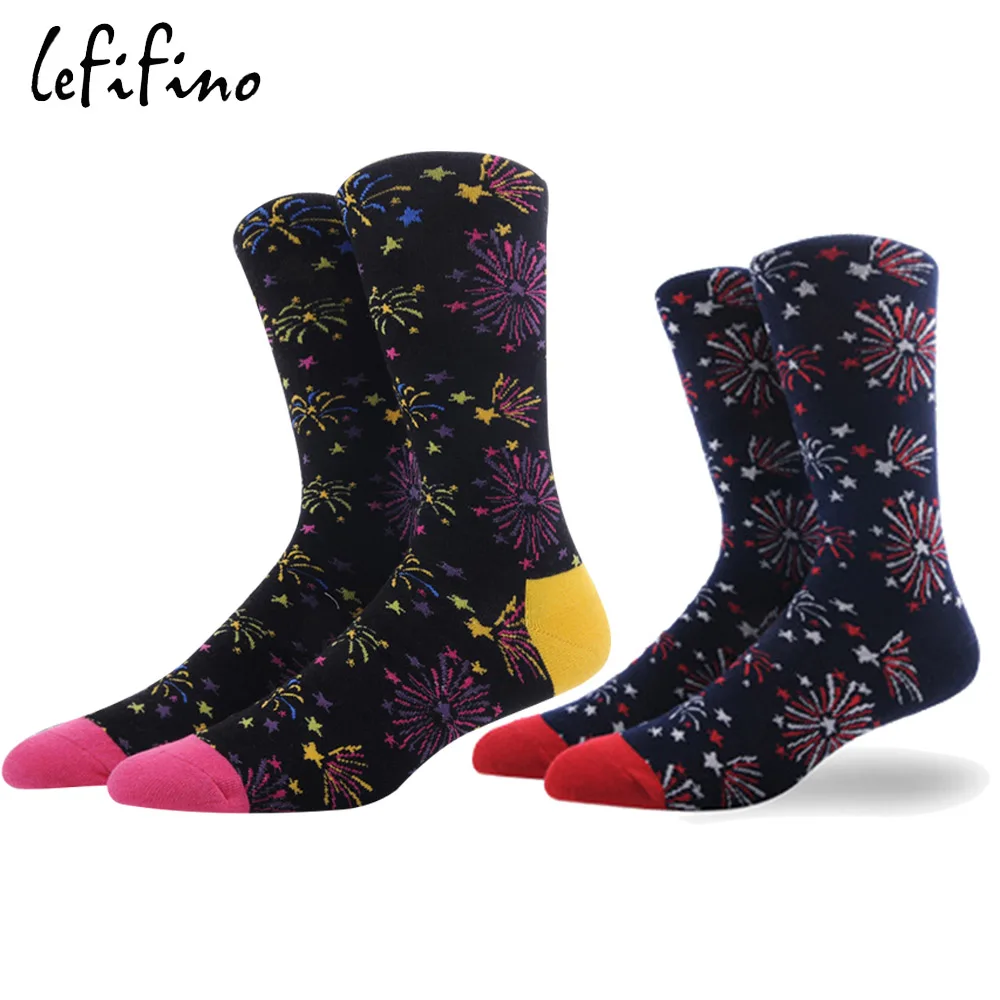 

Colorful Firework Men Socks Cotton Creative Cool Dress Happy Fashion Socks Long Harajuku Funny Novelty Skateboard Socks Ne75630