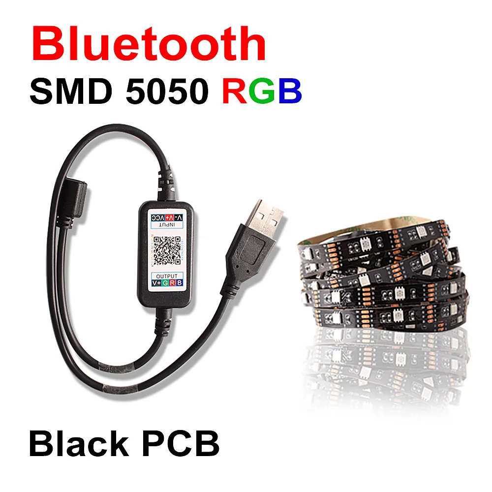 DC 5 В SMD5050 RGB светильник USB Светодиодная лента Bluetooth 30 светодиодный s/m Tira Светодиодная лента e светильник Ambi ТВ фон Гибкая Диодная неоновая лента - Испускаемый цвет: 5050 USB Bluetooth