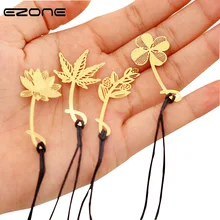 EZONE 1 шт. Золотая креативная металлическая Закладка для книги завод Клевер/Мимоза стыдливая/Лотос/кленовый лист/Оливковый лист Очаровательная записная книжка держатель школьные поставки