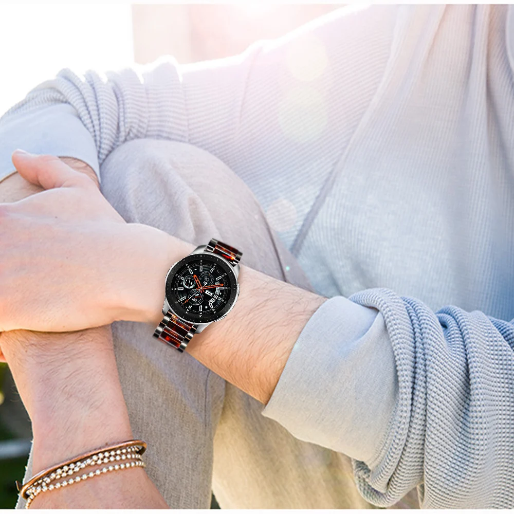 Ремешок для часов из нержавеющей стали и смолы 22 мм Samsung Galaxy Watch 46 Gear S3 2 Neo Live Quick