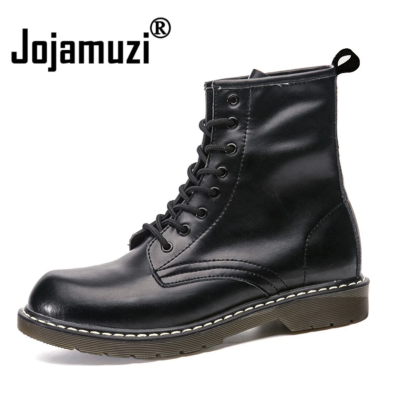 

British Fashion Men Cowboy Motorcycle Dress cow Leather Tooling Shoes Platform Spring Autumn Ankle Martins Boot Botas Hombre Man