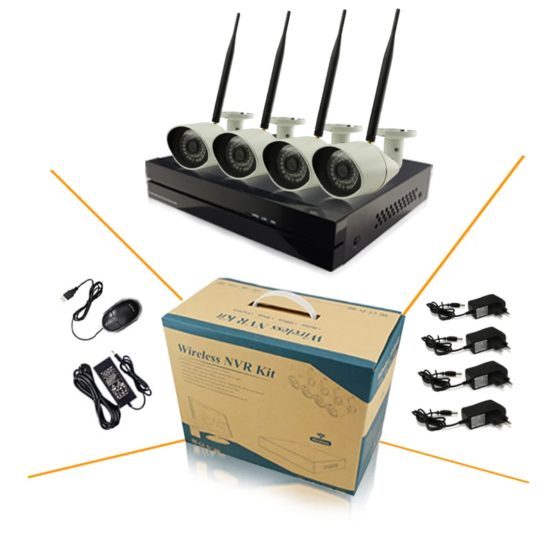 

NEW Full-HD 4CH 1080P WIFI Wireless IP Bullet Camera Kit 8CH NVR System P2P Onvif CCTV Outdoor Network Sony IMX