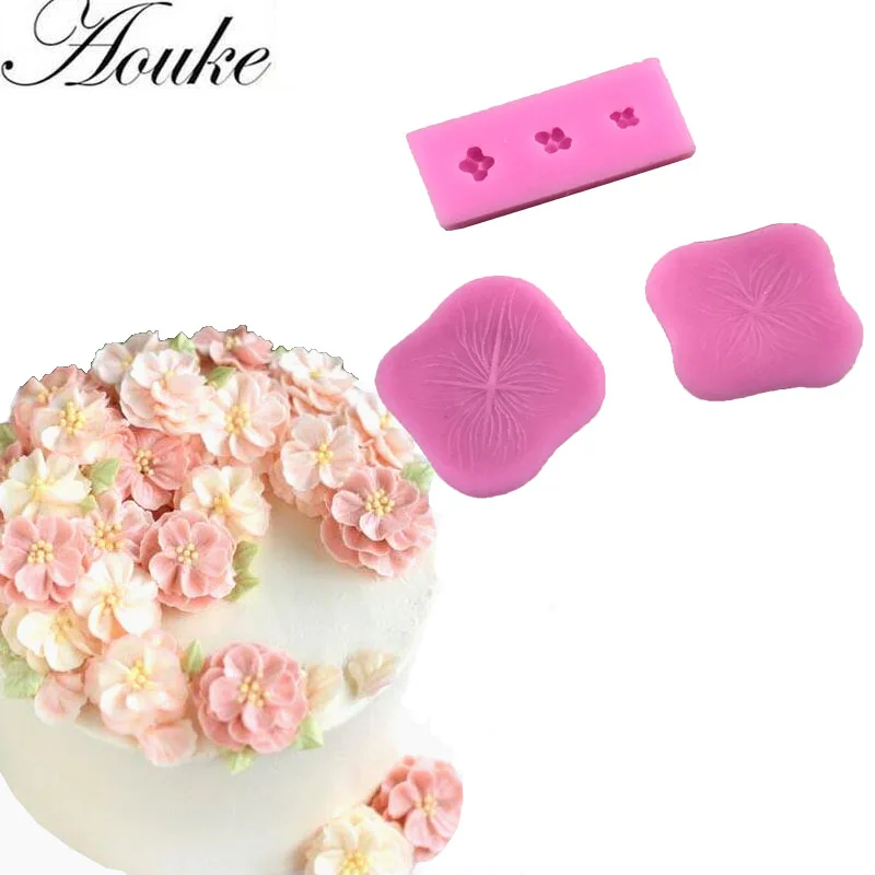 

3PC/set Hydrangea Flowers Shape Silicone Cake Molds, Cookie,Jelly,Ice Tools, Baking Decorating TD199