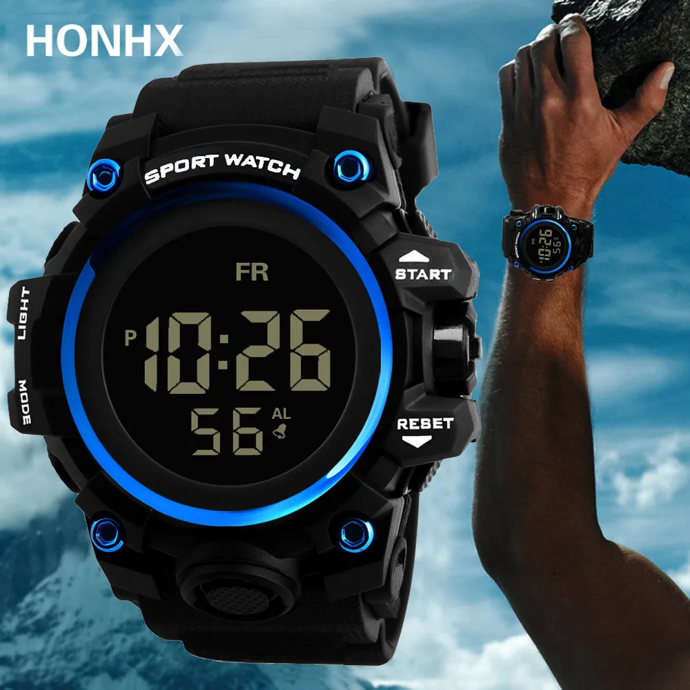 

Luxury Men Analog Digital Military Army Sport Acrylic Surface Silicone Strap LED Waterproof Wrist Watch 2018 Dropshipping