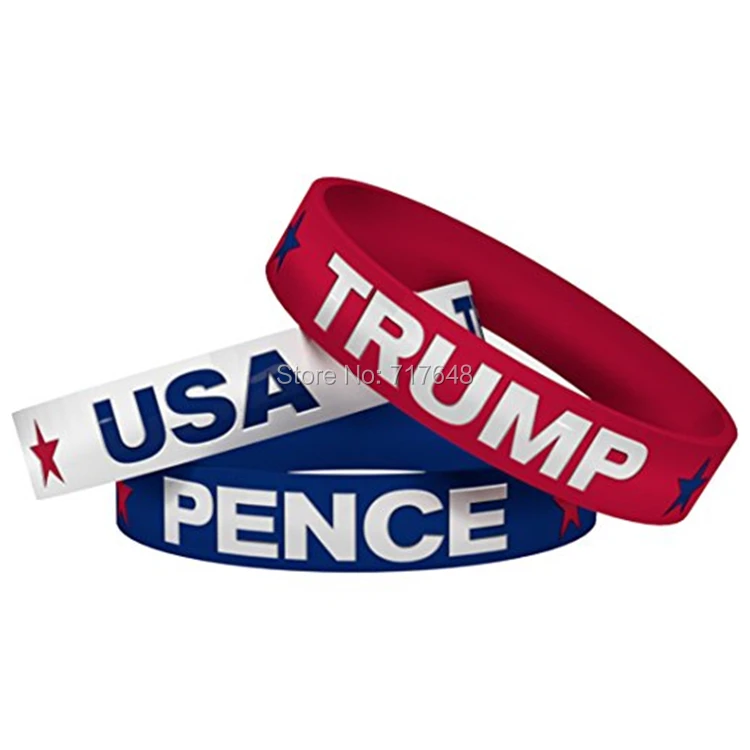 300PCS Trump Pence USA wristband silicone bracelets free shipping by FEDEX | Украшения и аксессуары