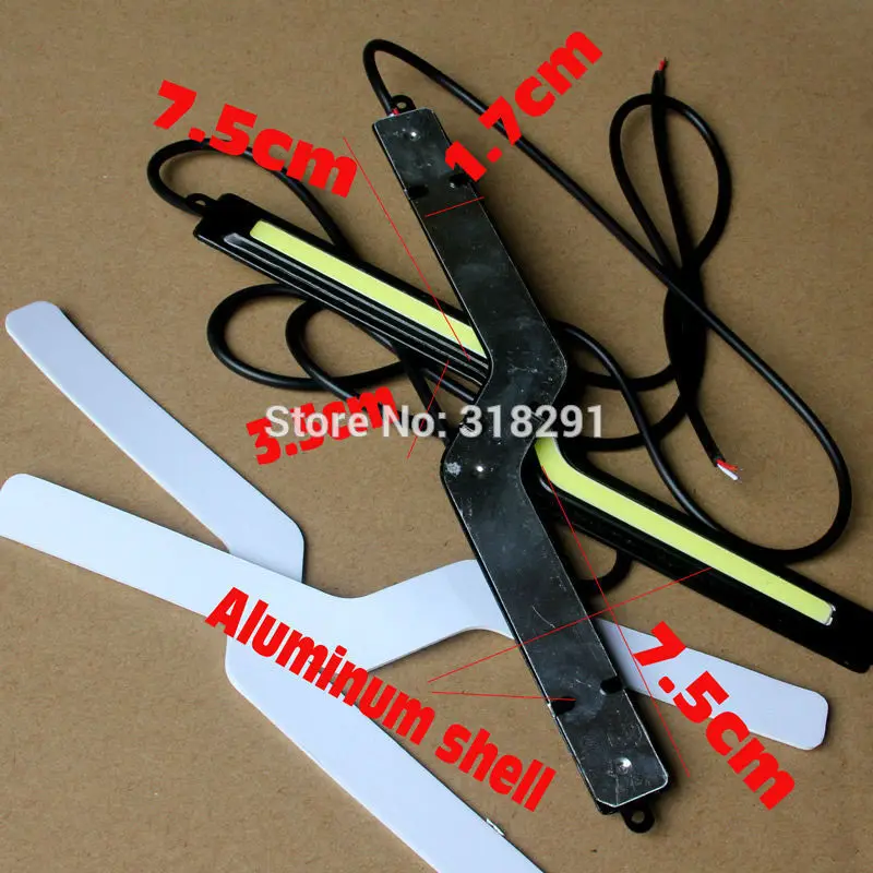 

free shipping ultra-thin COB Z-shaped daytime running lights car lamp drl COB 7-shaped