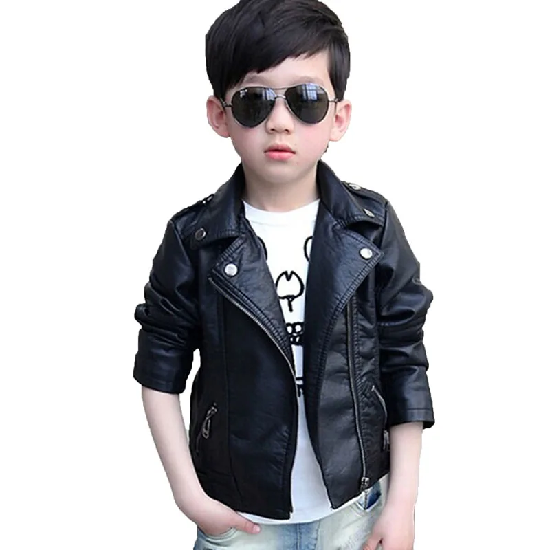 Kids Boy Jacket Coat 2018 PU Leather Boys Jackets Clothes Children