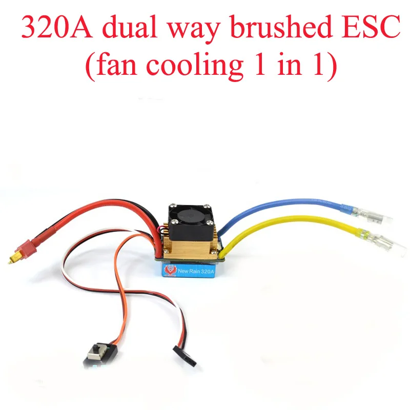 

1PC 320A Brush ESC Bidirectional Waterproof Electronic Speed Controller Water/Fan Cooling for RC Fishing Bait Boat/Climbing Car