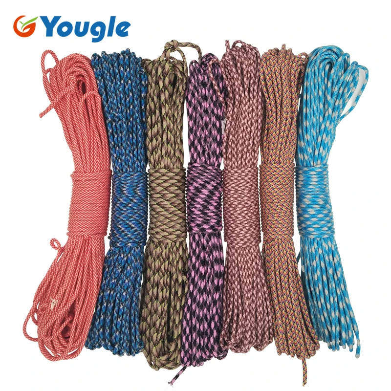 Yougle paracord 550 حبل مل المواصفات النوع الثالث 7 ستراند 100ft paracord 50FT paracorde 550 معدات بقاء كيت بالجملة 74-80