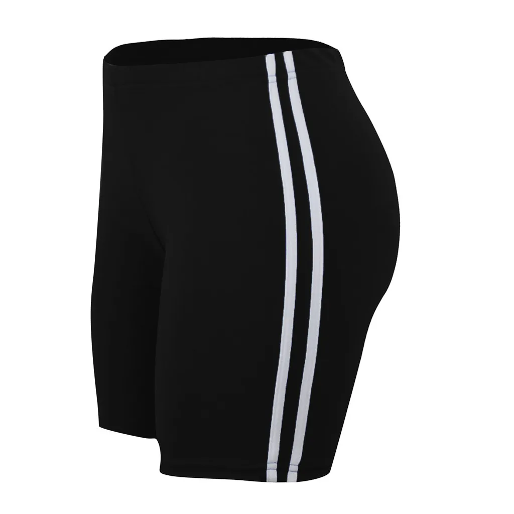 Side Stripe Women's High Waist women biker shorts Fitness Short Black Wine Blue Navy shorts Hips Tight sports shorts