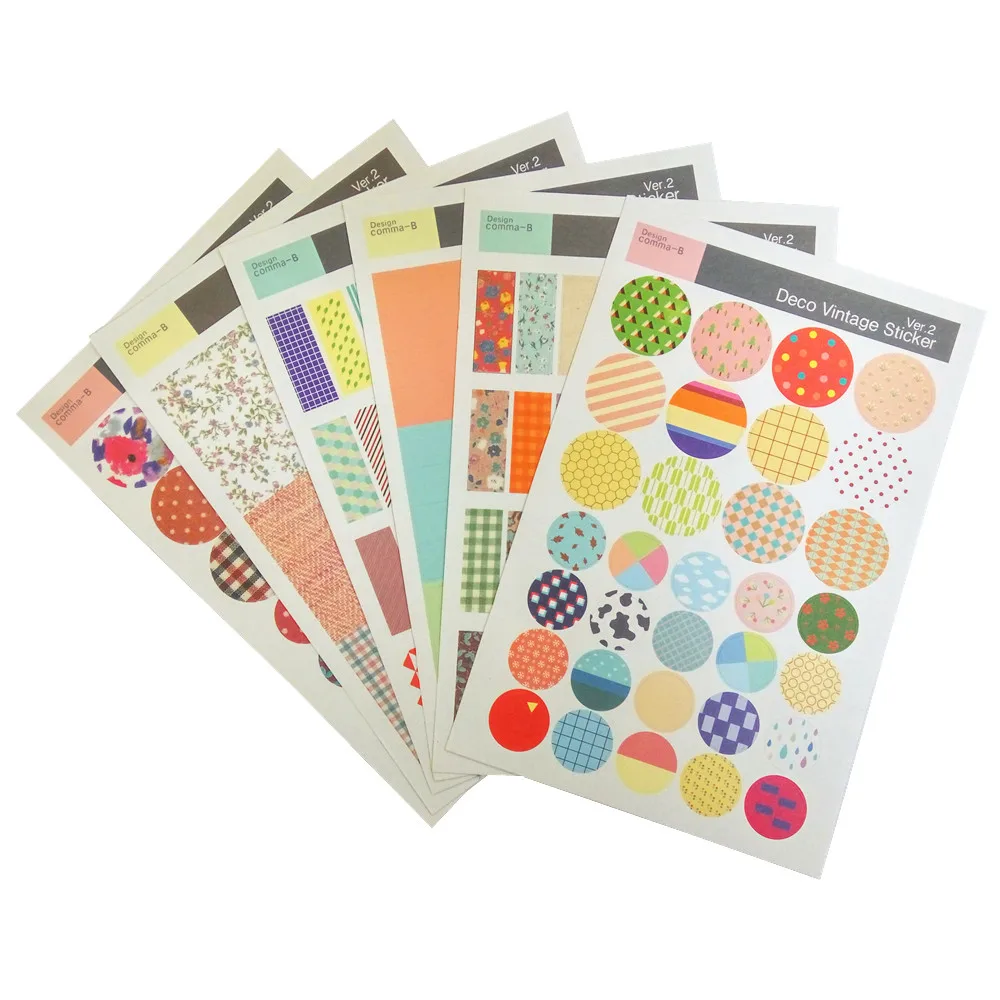 (6sheets/lot)Floral Deco Vintage Sticker DIY Scrapbooking Memo Pads