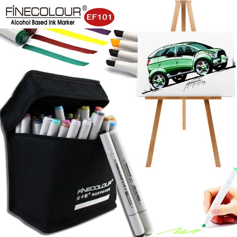 

Finecolour EF101 Student/General Art Marker Alcohol Pen Set Graphic Double Line Manga Markers Sketch for Drawing Sketchbooks