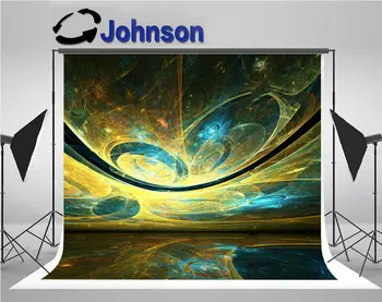 

Surreal Blue Yellow Fractal Landscape Composed Luminous Globes photo backdrop Vinyl cloth Computer print wall backgrounds