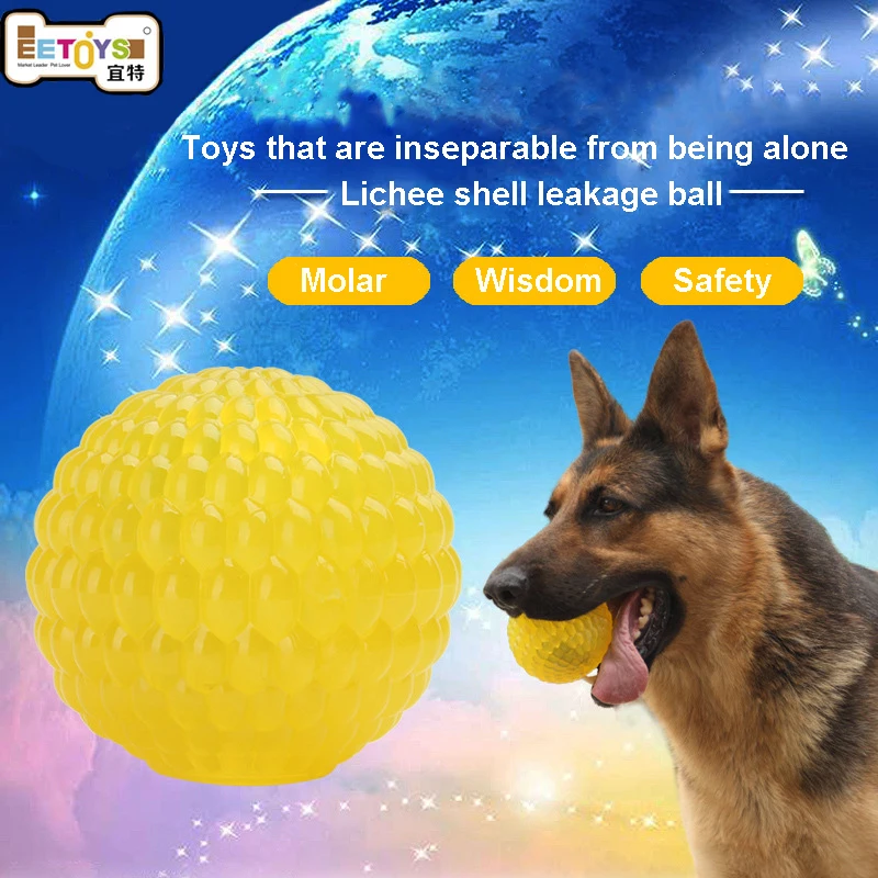 3 Sizes Educational Interactive Pet Dog Toys Rubber Ball Puppy Chew