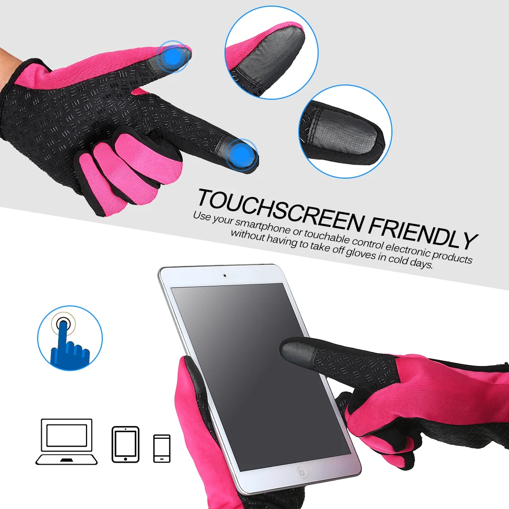 Lixada перчатки для велоспорта с сенсорным экраном, ветрозащитные зимние перчатки для спорта на открытом воздухе, перчатки для езды на велосипеде, перчатки для катания на лыжах