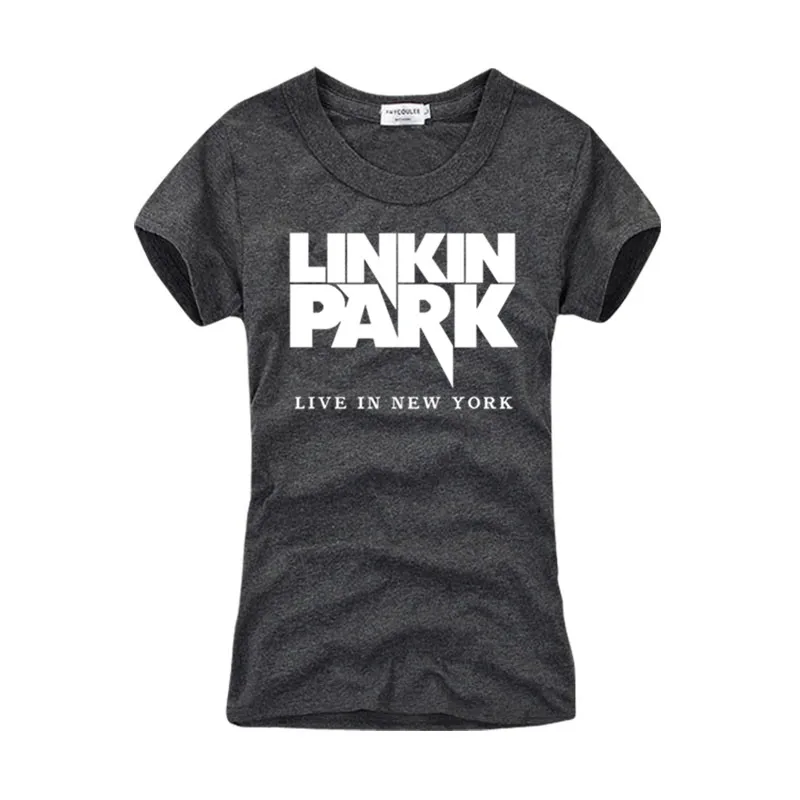 

New Arrival Women Creative t shirt Pure Cotton LINKIN PARK Pattern Printed Funny T-Shirt O-Neck short sleeve Comfortable Tops