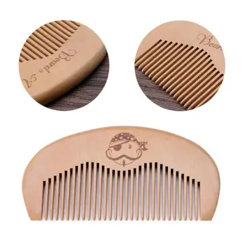 

New 2 pcs Natural Peach Wood Comb Beard Fine Tooth Head Massage Anti-static Hair Care Tool