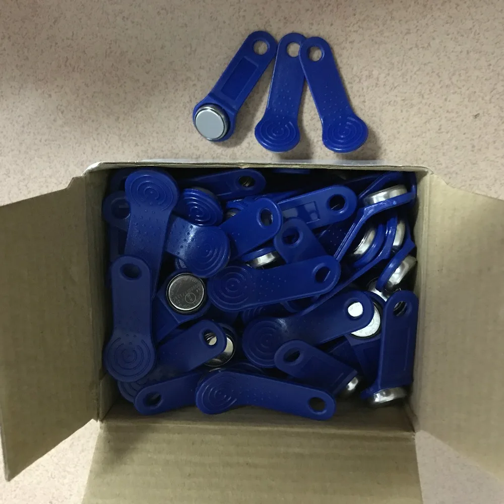 

100pcs/lot DS1990A F5 TM1990 blue color read-only iButton I-Button TM Card Non Magnet electronic key IB tags
