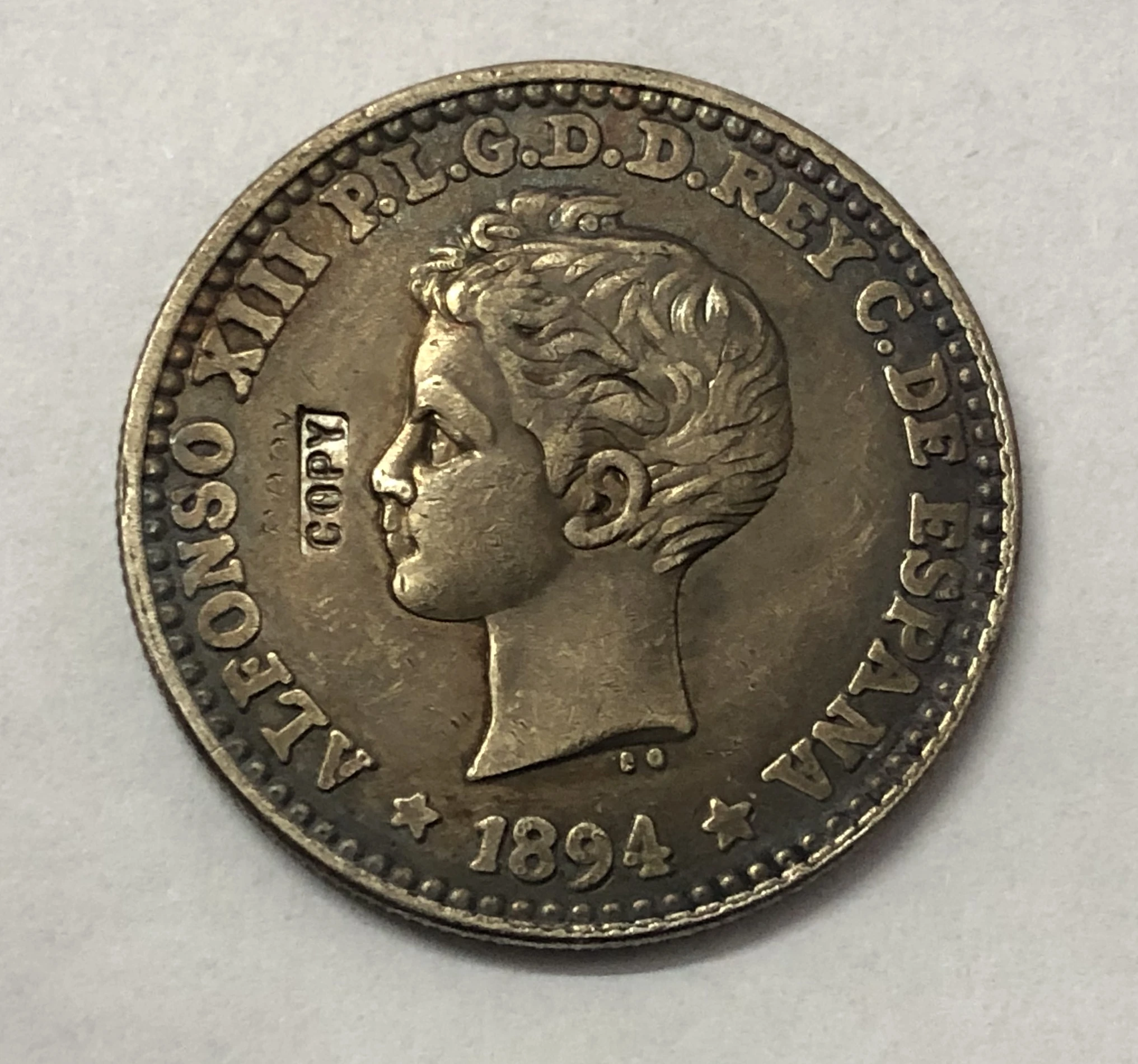 1894 Islas Filipinas DOS CENTAVO имитация Мокасины|Безвалютные монеты| |