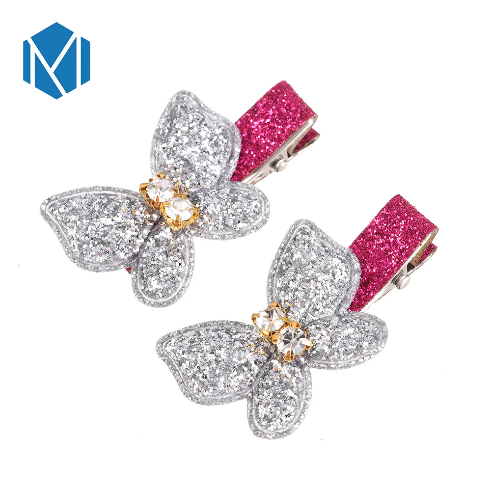 Заколки для волос M MISM One Pair лидер продаж блестящие заколки с бабочками девочек