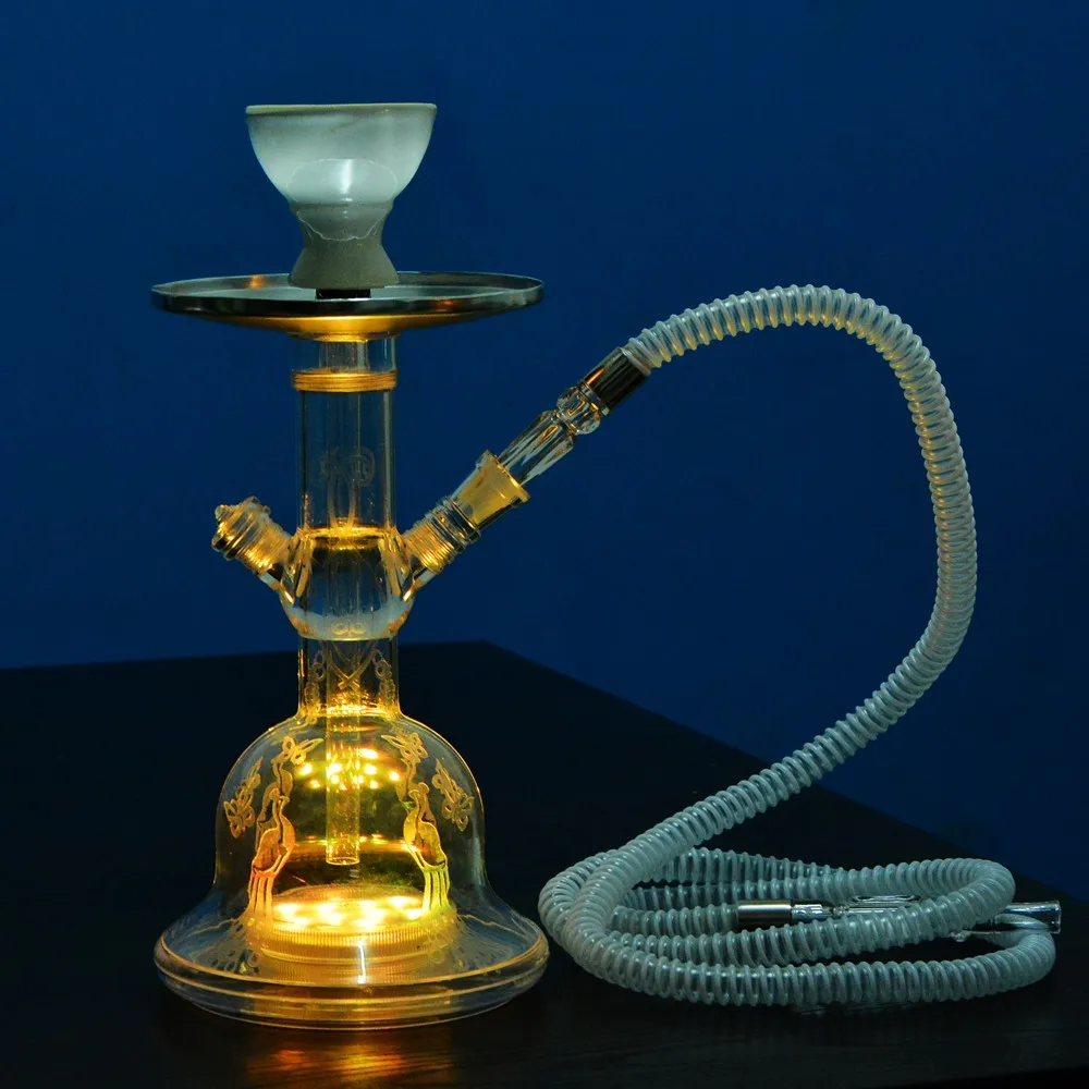 2018 Cheap High Quality Acrylic LED Shisha Hookah set-in Shisha Pipes