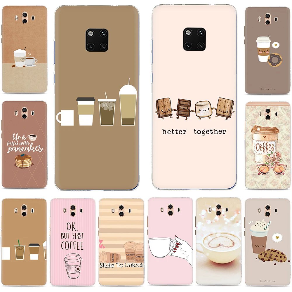 

Coffee Wine Cup book Hard Phone Cover Case for Huawei Y5 6 7 2017 Mate 10 20 30 Pro Lite Nova 2i 3i 5i