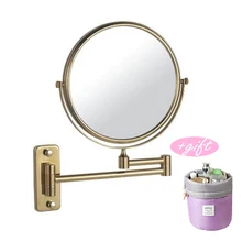 Горячая хром круглый расширение 8 дюймов косметический настенный макияж зеркало для бритья ванная комната зеркало 3x увеличение