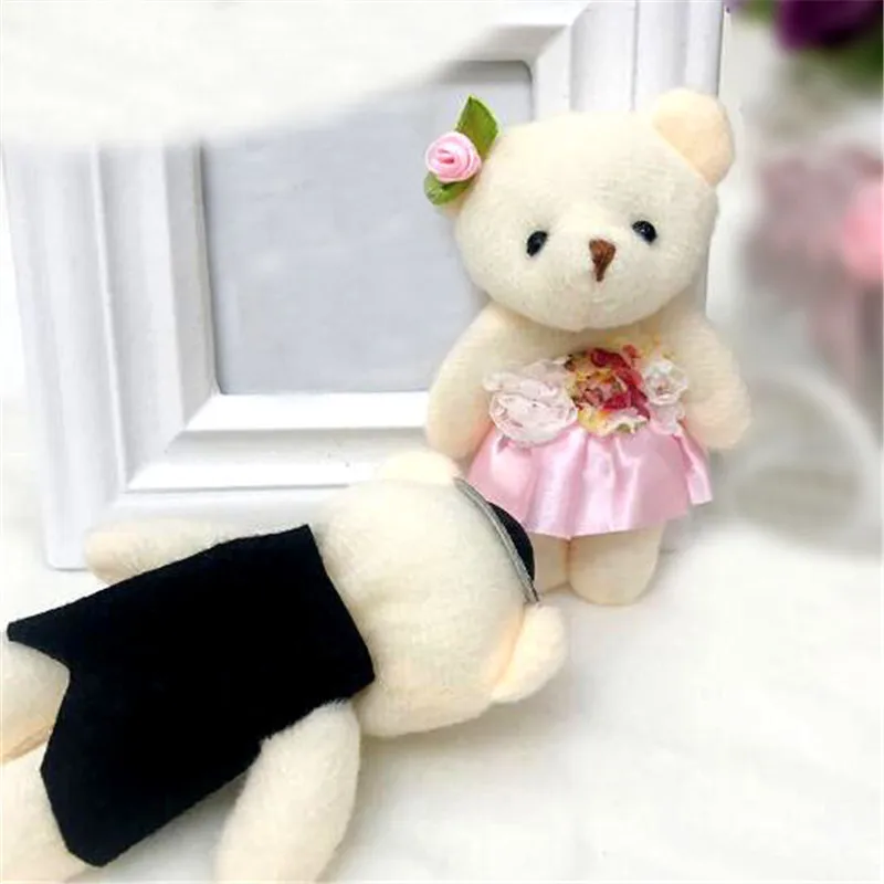 2 pcs 5'' lovely small soft plush stuffed teddy bear toys xmas gifts 13CM HOT 