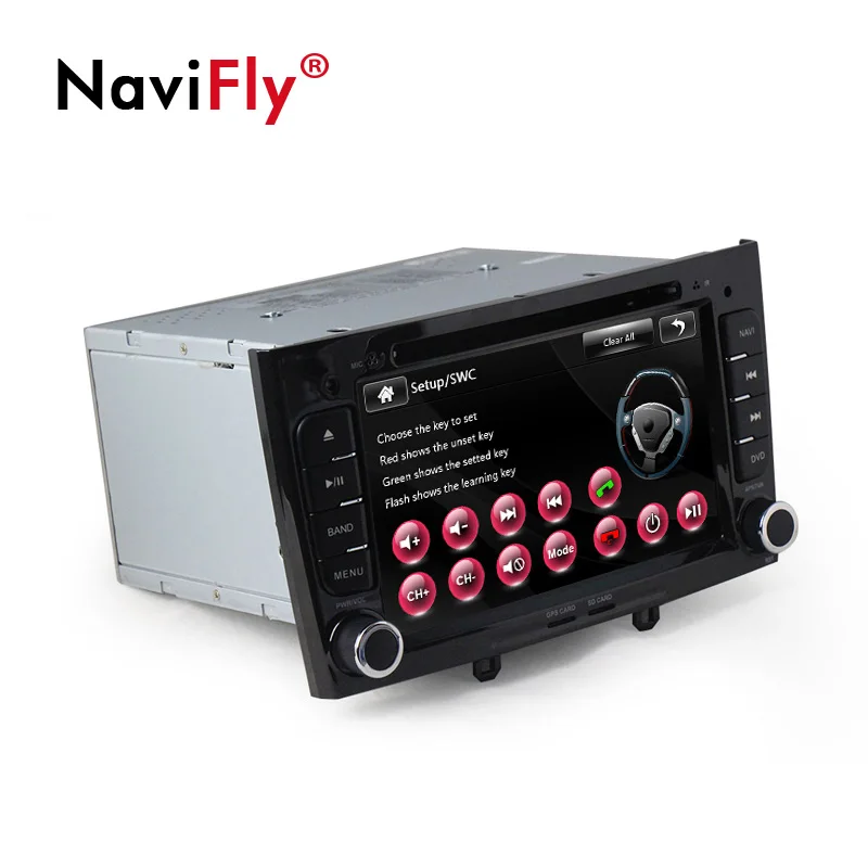 Top NaviFly Windows ce6.0 2din Car GPS radio stereo for Peugeot 308 408 Car dvd multimedia player with steering wheel control BT RDS 3