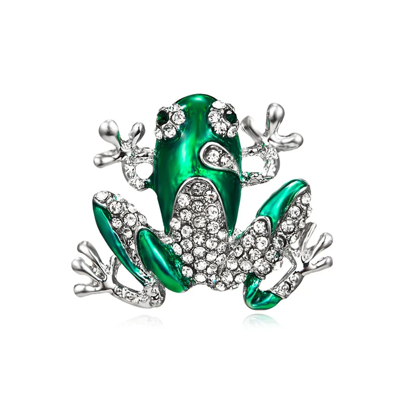Cute Green Enamel Fruit Orchid Dragonfly Frog Brooches for Women Men Punk Party hijab Bag Accessory Imitation Pearl Brooch Pins