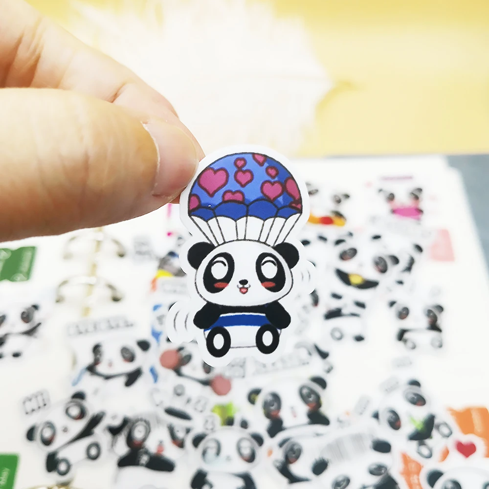 

20/40pcs Self-adhesive Lovely Panda Scrap Paper Female Decorative Stickers DIY Craft Decals Diary Decoration