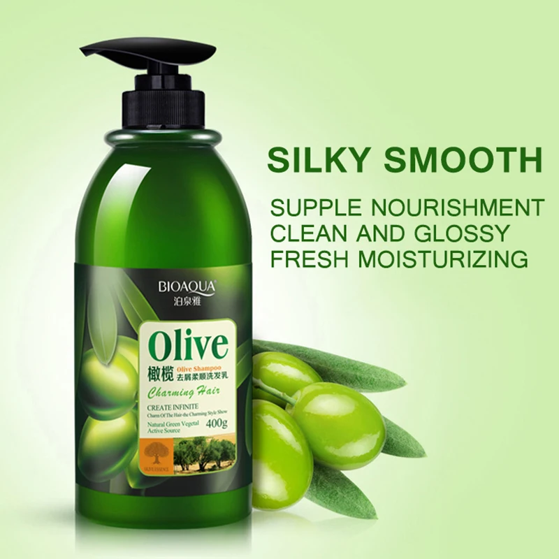 BIOAQUA Olive Shampoo Anti-dandruff/Anti-Dry Olive Oil Shampoo Restores Damaged Hair Deeply Nourishes Care All Hair Types Color BIOAQUA Olive Shampoo Anti-dandruff/Anti-Dry Olive Oil Shampoo Restores Damaged Hair Deeply Nourishes Care All Hair Types Color