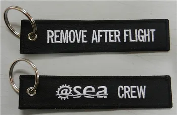 

Sea Crew Remove After Flight Fabric Embroidered Key Tags