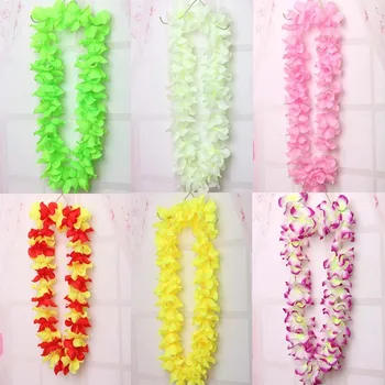 

Hawaii Leis Flower Necklace Garland Wreath Women Girls Hula Dress Decor Wreath Tropical Party Favors Christmas Halloween