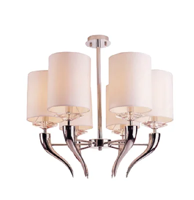 

European style iron fabric horn pendant light fabric dining rooms fashion horn bar hanging lighting