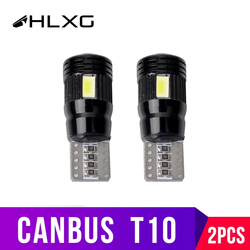Hlxg 2 шт. T10 Светодиодный лампочки Canbus Error Free 5730 6smd W5W светодиодный лампы авто