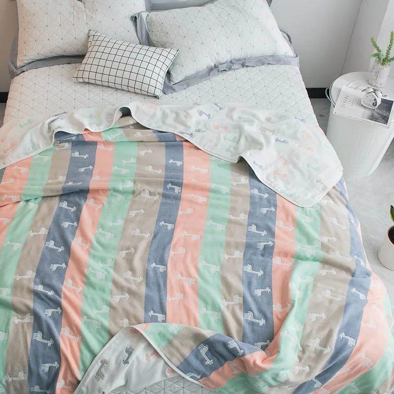 Клетчатое летнее стеганое одеяло с рисунком, тонкое одеяло, модное мягкое покрывало для кровати, для путешествий