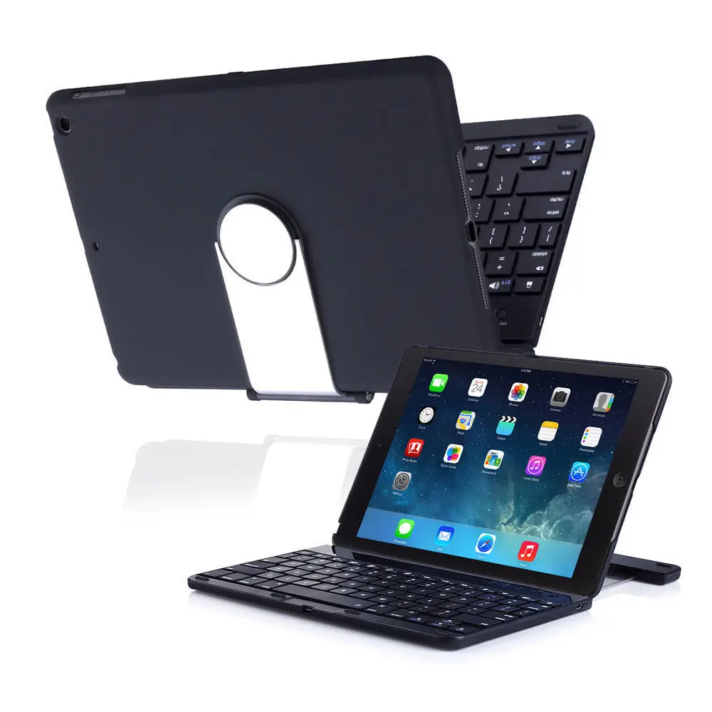 Wireless Bluetooth Keyboard With 360 Swivel Rotating Stand Case Cover