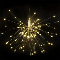 Светодио дный светодиодный Starburst струнный свет DIY медный Фея струнный режим фейерверк Рождественский взрыв свадебное освещение