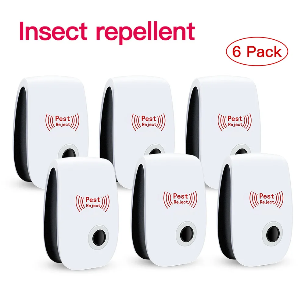

Six Mosquito Killer Electronic Repeller Reject Rat Ultrasonic Insect Repellent Mouse Anti Rodent Bug Reject EU US Plug Universal