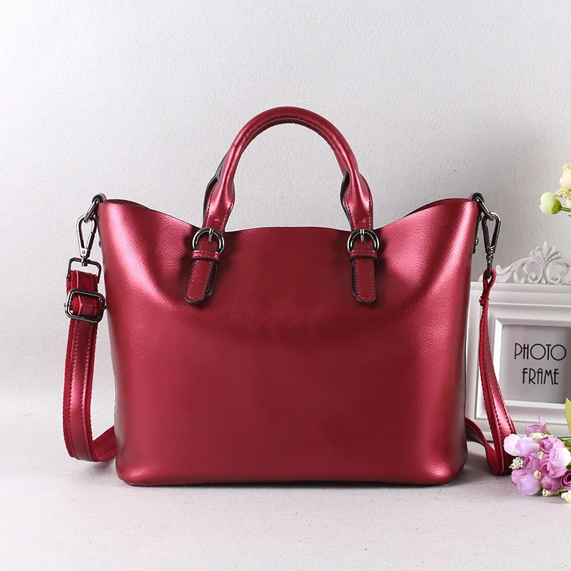 

2019 Genuine Leather Woman Package Trend Mother Package Cowhide Portable Single Shoulder