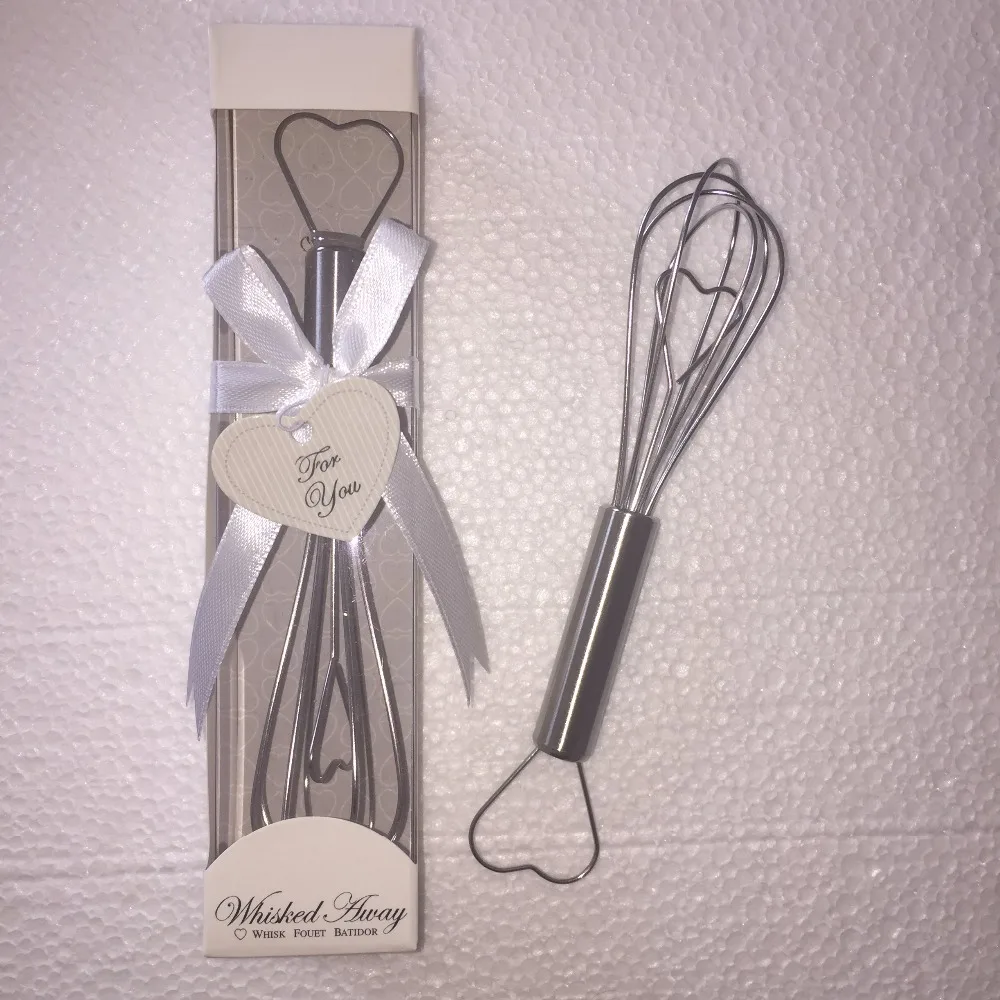 200pcs/lot Stainless Steel Heart Shape Hand Whisk Egg Beater Party