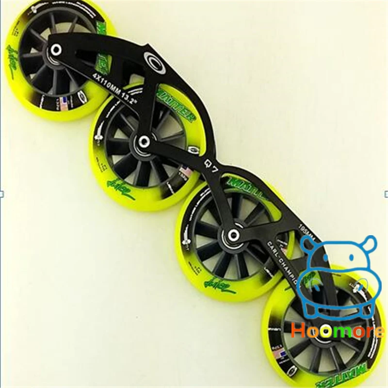 

Inline Speed Skate Frames with Wheels and Bearings, Q7 7075 Alloy CNC Frame MATTER JUICE ILQ-11 White Ceramic High Speed Bearing