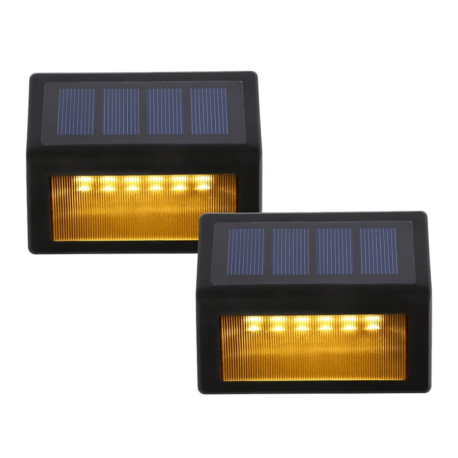Goedkoop IP55 Waterdichte LED Solar Light 6 Leds Outdoor LED Wandlampen Tuin Landschap Gazon Verlichting Zonne energie Hek Wandlamp