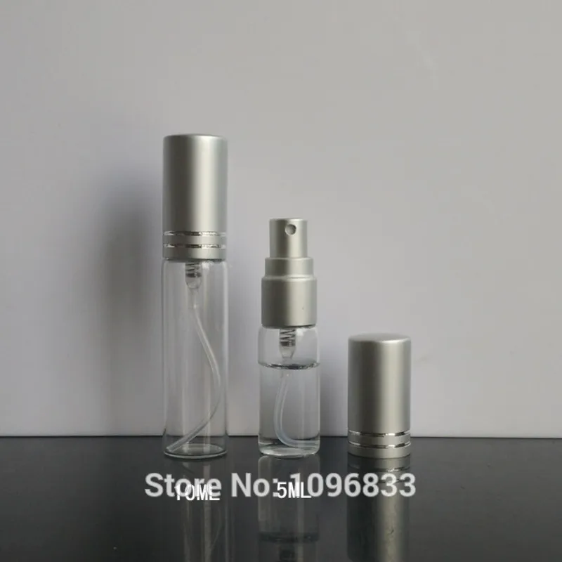 10ML Glass Spray Bottle Silver Cap, 10CC Atomizer, Parfum Vials, Cosmetic Spray Bottle, Glass Bottle Aluminium Cap,100pcs/Lot