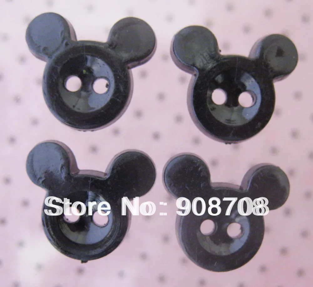Free shipping H003 Black Mickey Buttons 15mm*13mm Craft Button 500pcs
