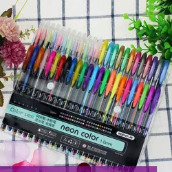 48 цветов/набор гелевая ручка металлические маркеры неоновые цветные эскизная ручка креативная шариковая ручка хайлайтер материал Эсколар