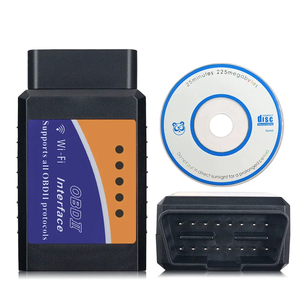 Super Mini OBDII ELM327 WIFI V1.5 25K80 Chip Auto Code Reader elm 327 1.5 obd 2 WiFi 12V Car Scanner For IOS Android Windows