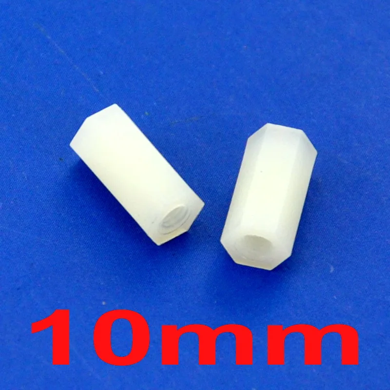 

(10 pcs/lot ) 10mm/0.39" Nylon M2 Threaded Hex Female-Female Standoff Spacer, Hexagonal.